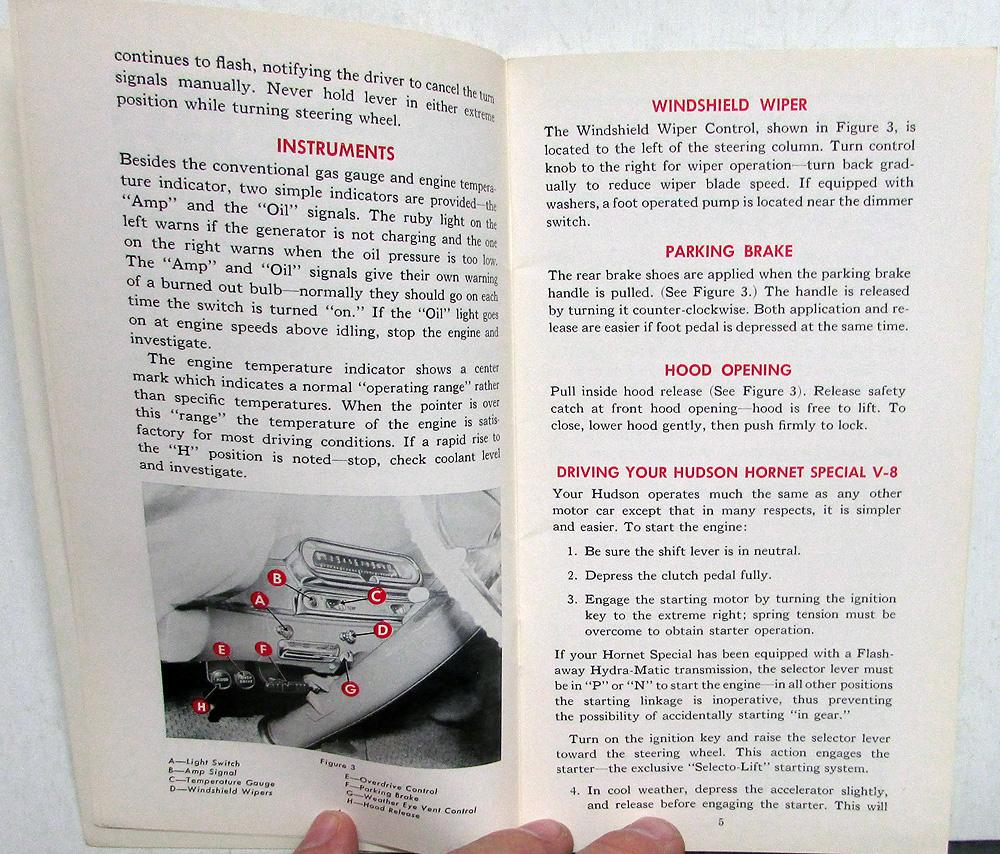 1956 Hudson Hornet Special V8 Owners Operator Manual Original
