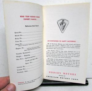 1956 Hudson Hornet Owners Operator Manual Original