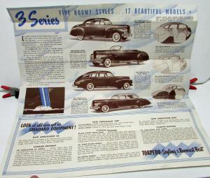 1941 Nash Dealer Sales Brochure Folder 3 Series 17 Beautiful Models Coupe Sedan