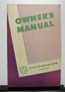 1949 Willys Overland Jeep Station Wagon 6 63 Owners Manual Original