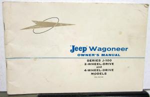 1963 Kaiser Jeep Wagoneer J 100 4x4 4x2 Owners Manual Original