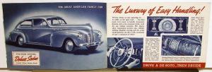 1940 DeSoto De Luxe & Custom Sedan Coupe Line BLUE Sales Brochure Original