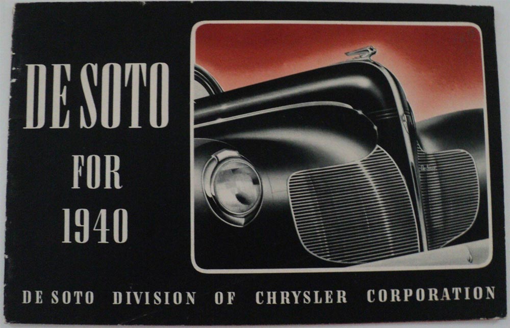 1940 DeSoto DeLuxe & Custom Sedan Coupe Convertible BLACK Sales Brochure Orig