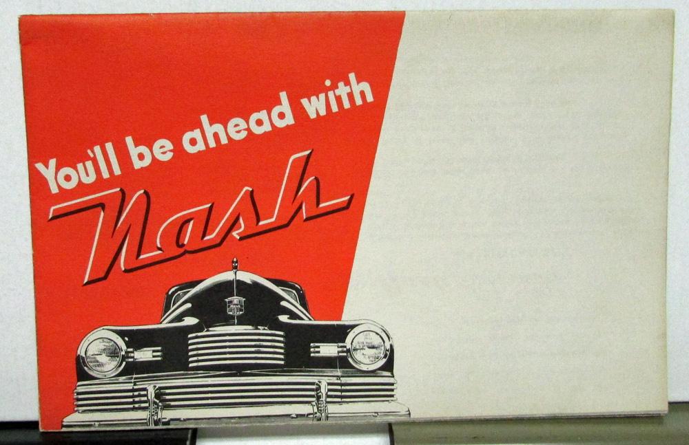 1946 Nash Dealer Color Sales Brochure Mailer 600 Ambassador You Will Be Ahead