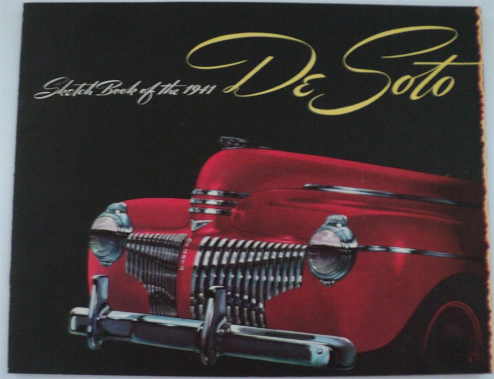 1941 DeSoto Sedan Convertible Club Coupe Fluid Drive Sketch Book Sales Brochure