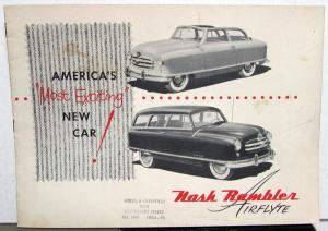 1951 Nash Dealer Sales Brochure Rambler Airflyte Station Wagon Convertible Sedan