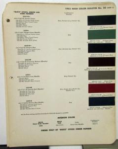 1953 Nash Color Paint Chips Leaflets Dupont Ambassador Rambler Statesman