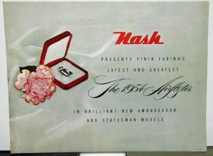 1954 Nash Dealer Color Sales Brochure Large Folder Ambassador Statesman Airflyte