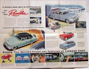 1955 AMC Rambler Country Club Custom Cross Country XL Sales Folder Brochure