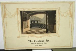 1924 Oakland Six Dealer Sales Brochure Folder Sedan 4 Passenger Coupe 6 54