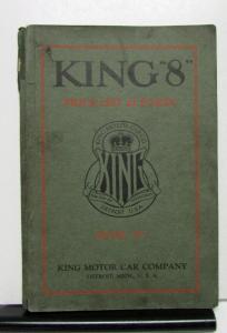 1915 King 8 Model D Price List of Parts Book Original