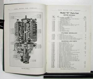 1920 King Model H Price List of Parts Book Original