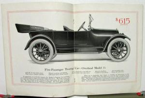 1916 Willys Overland Dealer Sales Brochure Model 75 Large Features & Specs Rare