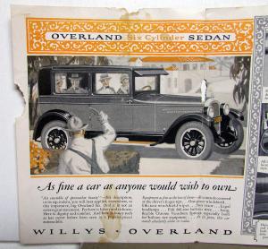 1926 Willys Overland Six Cylinder Sedan Coupe Sales Brochure Folder Orig Rare