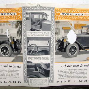 1926 Willys Overland Six Cylinder Sedan Coupe Sales Brochure Folder Orig Rare