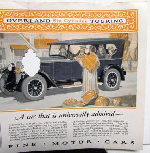 1926 Willys Overland Six Cylinder Sedan Coupe Sales Brochure Folder Orig Rare