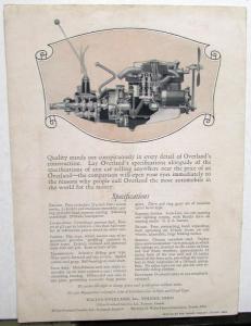 1926 Overland Four Cylinder Dealer Sales Brochure Folder Features & Specs Rare