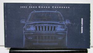 2002 DaimlerChrysler Jeep Grand Cherokee Owners Manual Original