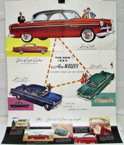 1954 Aero Willys Eagle Ace Lark Sales Poster Display Folder Original XL