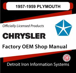 1957-1959 Plymouth Shop Manual & Supplement and Sales Brochure CD