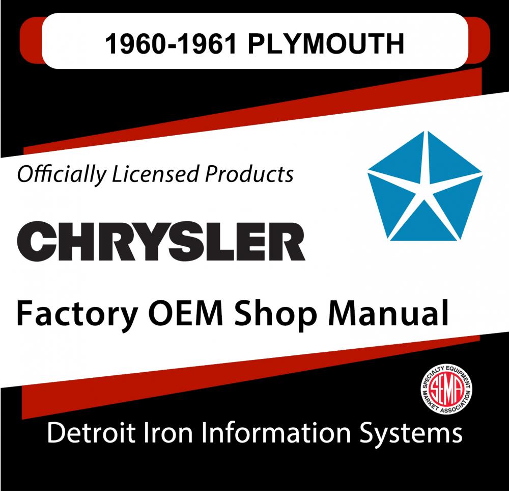 1960-1961 Plymouth Belvedere Fury Shop Manual & Supplement and Sales Brochure CD