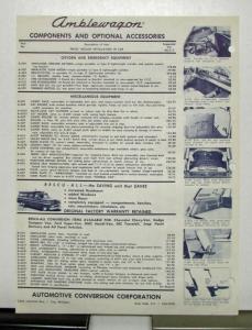 1966 Amblewagon Components & Accessories Sales Brochure