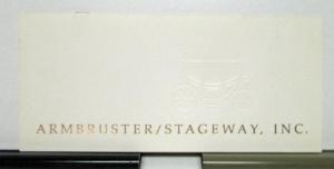 1974 Pontiac Armbruster Stageway 7 9 Passenger Limousine Sales Brochure W/Photo