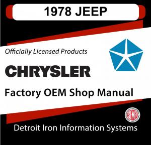 1978 Jeep CJ5 CJ7 Cherokee Shop Manual & Tech Bulletins and Sales Brochure CD