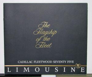 1986 Cadillac Fleetwood Seventy Five Limousine Sales Brochure and specifications
