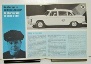 1965 Checker Taxi Supercab Areobus Limousine Sales Brochure