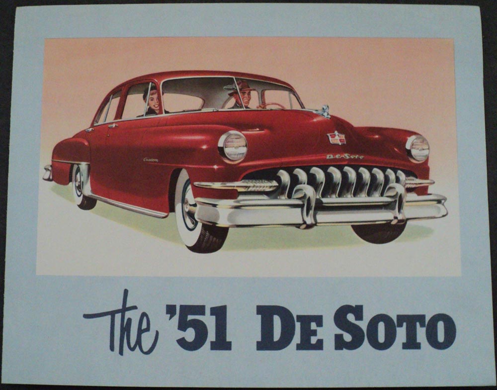 1951 Desoto Custom Four Door Sedan Dealer Sales Brochure FOLDER Original