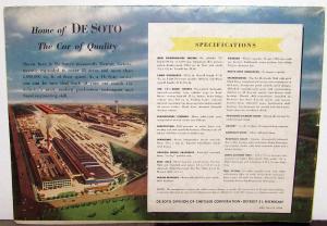 1951 DeSoto Sedan Coupe Carry All Convertible Sportsman Wagon Sales Brochure