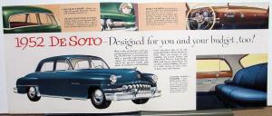 1952 DeSoto Custom Sedan Designed for You and Your Budget Dealer Sales Folder