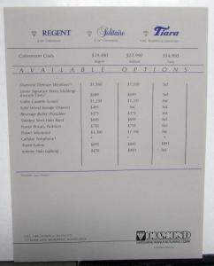 1985 1986 1987 1988 1989 Lincoln Diamond Limousine Sales Sheets Set