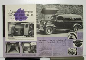 1941 Dodge Deluxe Morticians Service Car Hearse Sales Brochure & Specifications