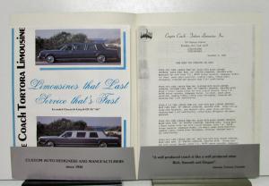 1986 Lincoln Town Car Empire Coach Tortora Limousine Sales Portfolio