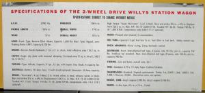 1959 Willys Jeep 2WD Station Wagon Canadian Sales Folder Original