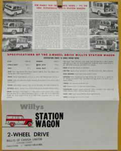 1959 Willys Jeep 2WD Station Wagon Canadian Sales Folder Original