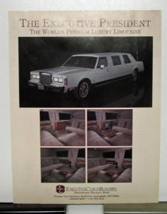 1989 Lincoln Executive Coachbuilders President Limousine Datasheet