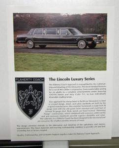 1980 1982 1984 1986 1989 Cadillac Lincoln Flaherty Limousine Sales Portfolio