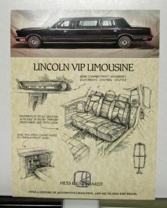 1986 Lincoln VIP Hess & Eisenhardt Limousine Datasheet