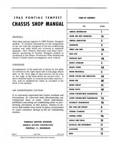 1965 Pontiac Tempest Custom LeMans GTO Chassis Repair Service Shop Manual Repro