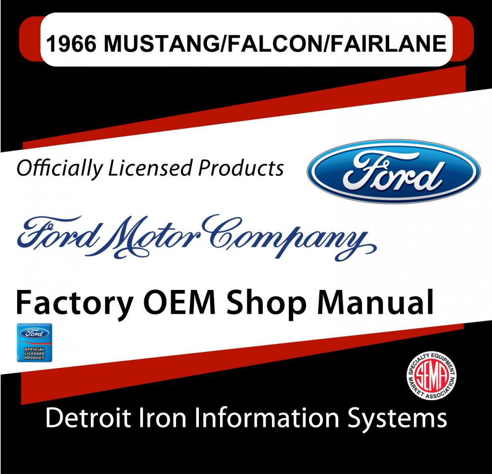 1966 Ford Mustang Falcon Fairlane Shop Manuals & Parts Books CD