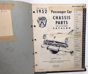 1949 1950 1951 1952 Ford Pass Car Chassis Parts &Accessories Catalog Manual Book