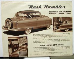 1952 Nash Dealer Sales Brochure Mailer Accessories Options Golden Airflytes