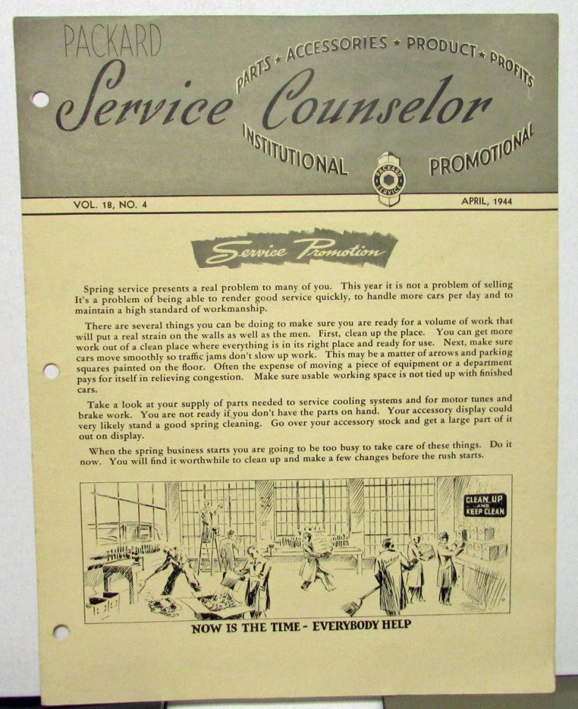 1944 Packard Technical Service Updates Vol 18 No 4 April Rare Original