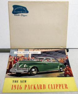 1946 Packard Deluxe Clipper Sales Brochure Highlights Specifications W/Envelope