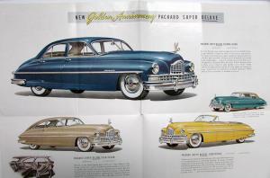 1949 Packard Super DeLuxe Dealer Color Sales Brochure Folder Golden Anniversary