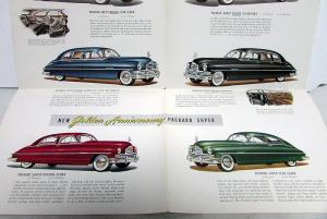 1949 Packard Super DeLuxe Dealer Color Sales Brochure Folder Golden Anniversary