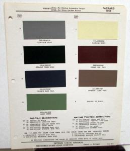 1952 Packard Color Paint Chips Leaflet Ditzler PPG Original